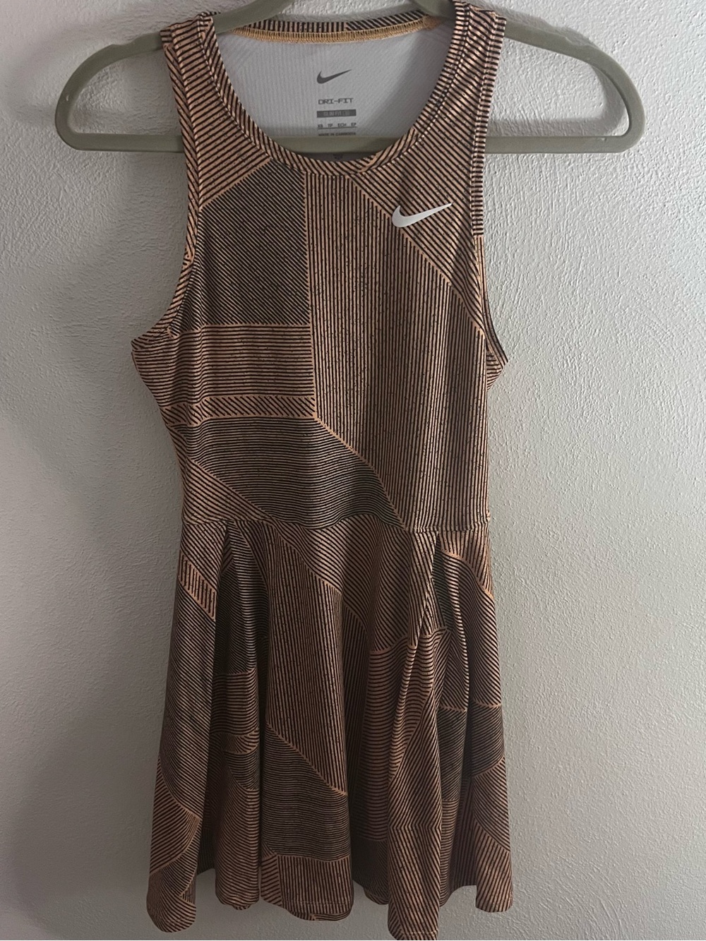 Nike Brown & Black Patterned Dri-FIT Athletic Dress
